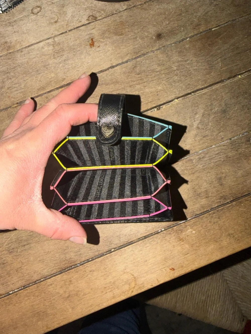 Victoria's Secret Black Card Holder with Gold Heart Snap - Picture 2 of 3